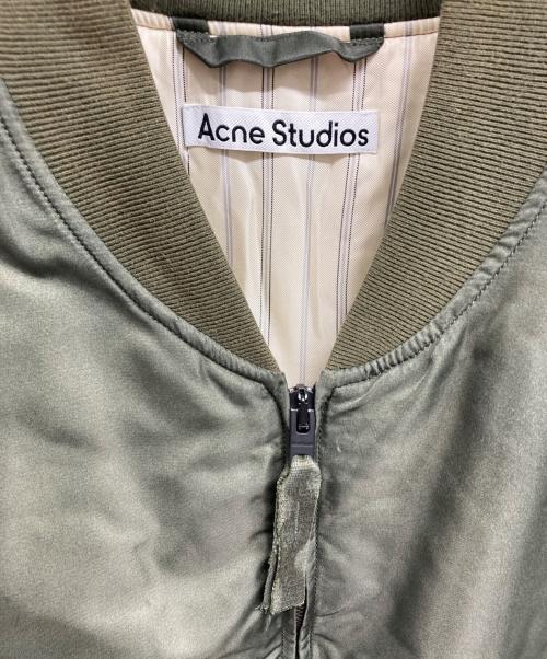 Acne studios（アクネ ストゥディオズ）Acne studios (アクネ ストゥディオズ) サテンボンバージャケット グリーン サイズ:46の古着・服飾アイテム