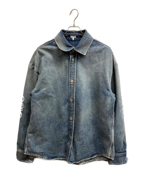 LOEWE（ロエベ）LOEWE (ロエベ) アナグラムデニムオーバーシャツ インディゴ サイズ:48の古着・服飾アイテム