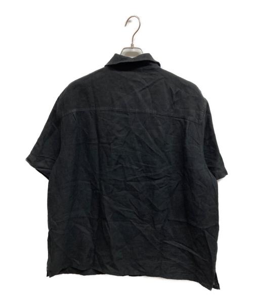 LOEWE（ロエベ）LOEWE (ロエベ) アナグラムポケットリネン半袖シャツ ブラック サイズ:39の古着・服飾アイテム