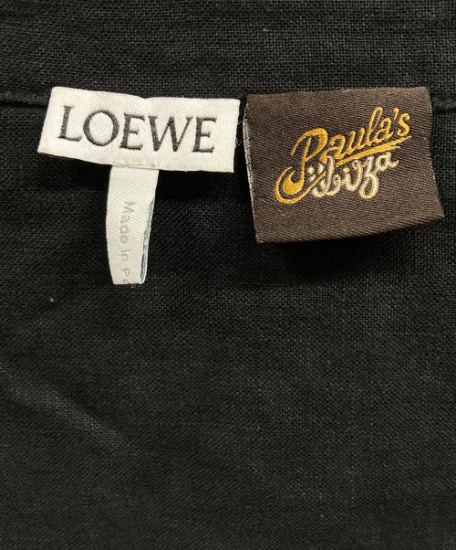 LOEWE（ロエベ）LOEWE (ロエベ) アナグラムポケットリネン半袖シャツ ブラック サイズ:39の古着・服飾アイテム