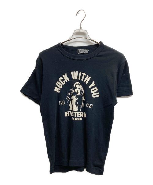 Hysteric Glamour（ヒステリックグラマー）Hysteric Glamour (ヒステリックグラマー) ROCK W YOU Tシャツ ブラック サイズ:Lの古着・服飾アイテム