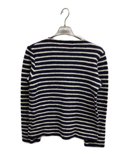 PLAY COMME des GARCONS（プレイコムデギャルソン）PLAY COMME des GARCONS (プレイコムデギャルソン) PLAYハートボーダーニット ネイビー×ホワイト サイズ:Mの古着・服飾アイテム
