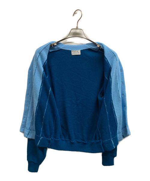 Sears（シアーズ）Sears (シアーズ) 70sアクリルカーディガン ブルー サイズ:Mの古着・服飾アイテム