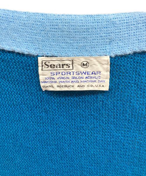 Sears（シアーズ）Sears (シアーズ) 70sアクリルカーディガン ブルー サイズ:Mの古着・服飾アイテム