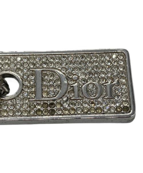 Christian Dior（クリスチャン ディオール）Christian Dior (クリスチャン ディオール) ラインストーンドッグタグネックレス/Diorネックレス シルバーの古着・服飾アイテム