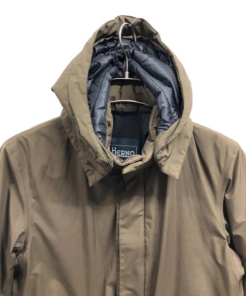 HERNO（ヘルノ）HERNO (ヘルノ) LAMINARGORE-TEX 2レイヤー ナイロン ダウンコート カーキ サイズ:48の古着・服飾アイテム