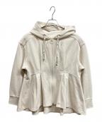 BORDERS at BALCONYボーダーズアットバルコニー）の古着「SWEAT PEPLUM HOODIE」｜ホワイト