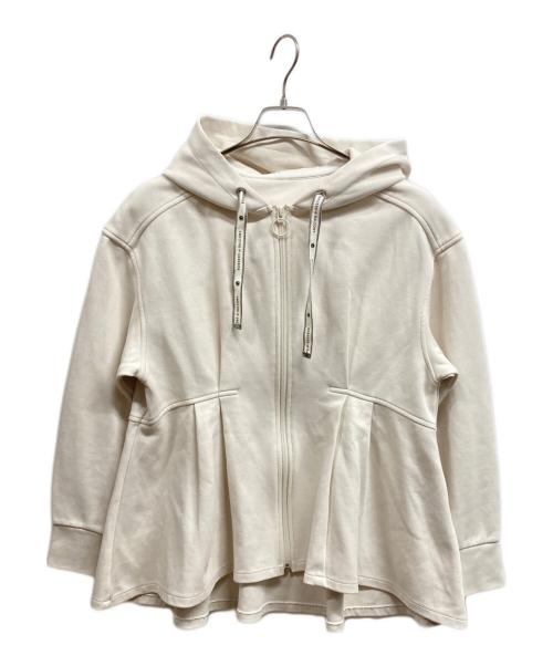 BORDERS at BALCONY（ボーダーズアットバルコニー）BORDERS AT BALCONY (ボーダーズアットバルコニー) SWEAT PEPLUM HOODIE ホワイト サイズ:36の古着・服飾アイテム