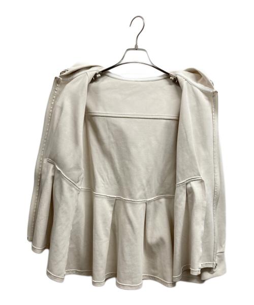 BORDERS at BALCONY（ボーダーズアットバルコニー）BORDERS AT BALCONY (ボーダーズアットバルコニー) SWEAT PEPLUM HOODIE ホワイト サイズ:36の古着・服飾アイテム