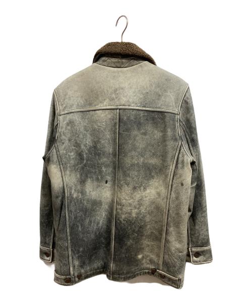 GAP（ギャップ）GAP (ギャップ) 00s ユーズド加工レザーフライトジャケット グレー サイズ:Mの古着・服飾アイテム