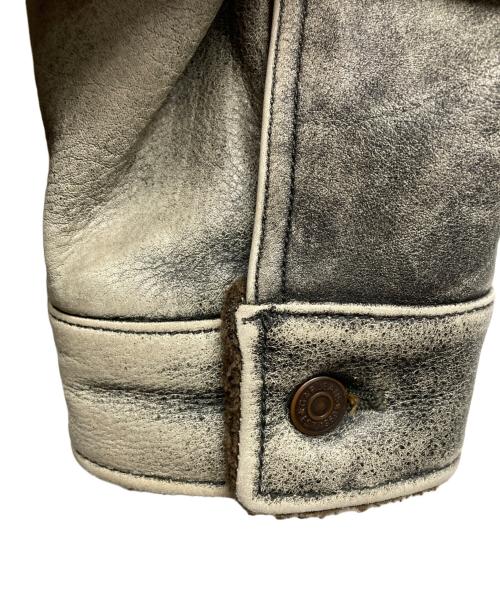 GAP（ギャップ）GAP (ギャップ) 00s ユーズド加工レザーフライトジャケット グレー サイズ:Mの古着・服飾アイテム