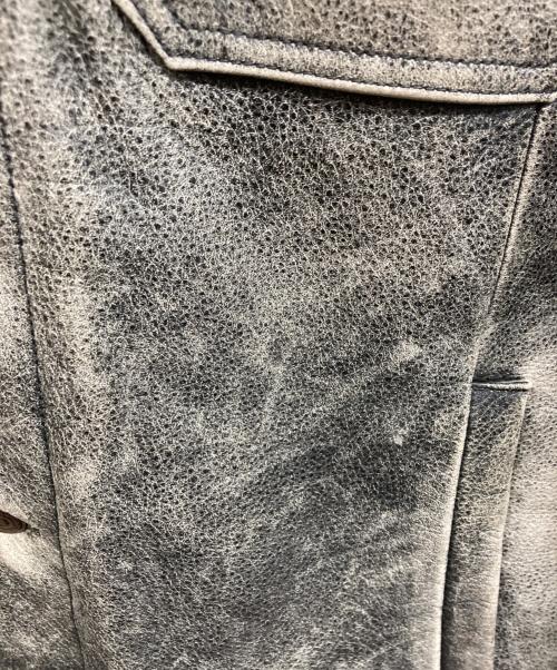 GAP（ギャップ）GAP (ギャップ) 00s ユーズド加工レザーフライトジャケット グレー サイズ:Mの古着・服飾アイテム