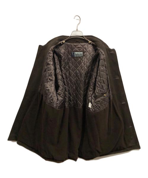 LANVIN（ランバン）LANVIN (ランバン) レザー切替ステンカラーコート ブラウン サイズ:48の古着・服飾アイテム