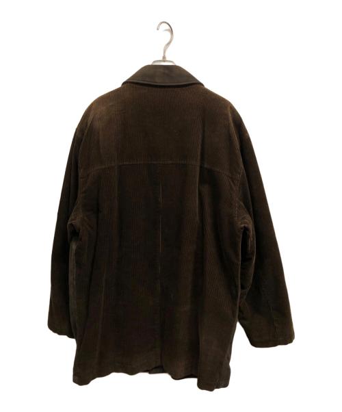 LANVIN（ランバン）LANVIN (ランバン) レザー切替ステンカラーコート ブラウン サイズ:48の古着・服飾アイテム