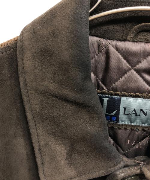 LANVIN（ランバン）LANVIN (ランバン) レザー切替ステンカラーコート ブラウン サイズ:48の古着・服飾アイテム
