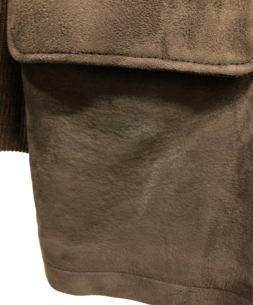 LANVIN（ランバン）LANVIN (ランバン) レザー切替ステンカラーコート ブラウン サイズ:48の古着・服飾アイテム