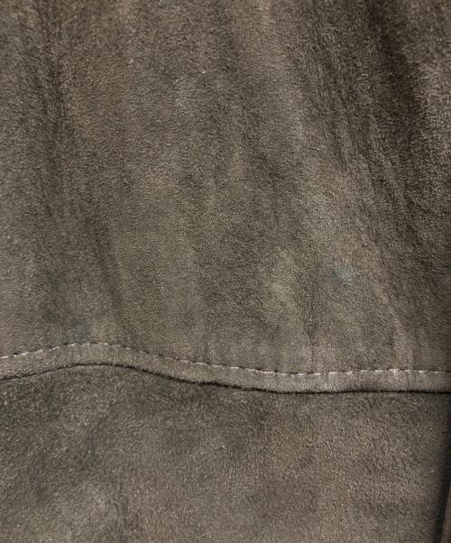 LANVIN（ランバン）LANVIN (ランバン) レザー切替ステンカラーコート ブラウン サイズ:48の古着・服飾アイテム