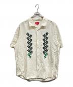 SUPREMEシュプリーム）の古着「Needlepoint S/S Shirt/Supremeシャツ」｜ホワイト