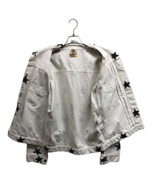 Wrangler（ラングラー）Wrangler (ラングラー) ronherman (ロンハーマン) 星柄デニムジャケット ホワイト サイズ:Lの古着・服飾アイテム