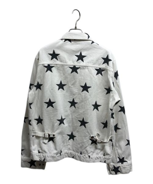 Wrangler（ラングラー）Wrangler (ラングラー) ronherman (ロンハーマン) 星柄デニムジャケット ホワイト サイズ:Lの古着・服飾アイテム