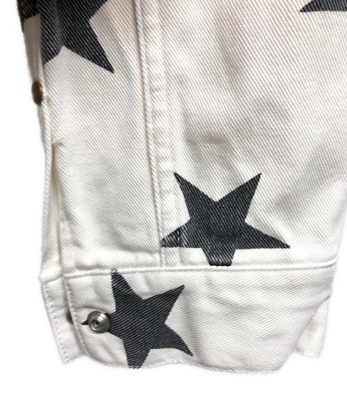 Wrangler（ラングラー）Wrangler (ラングラー) ronherman (ロンハーマン) 星柄デニムジャケット ホワイト サイズ:Lの古着・服飾アイテム
