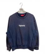 SUPREMEシュプリーム）の古着「ウォッシュド ボックスロゴ クルーネック/Supremeスウェット」｜ネイビー
