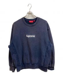 SUPREME（シュプリーム）の古着「ウォッシュド ボックスロゴ クルーネック/Supremeスウェット」｜ネイビー