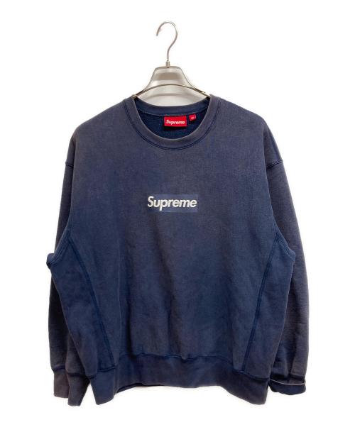 SUPREME（シュプリーム）Supreme (シュプリーム) ウォッシュド ボックスロゴ クルーネック/Supremeスウェット ネイビー サイズ:Lの古着・服飾アイテム