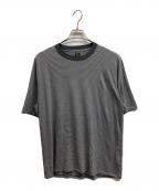 BATONERバトナ―）の古着「トロピカルウール ティーシャツ/BATONERTシャツ」｜ホワイト×グレー