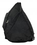 healthy back bagヘルシーバックバッグ）の古着「テクスチャードナイロンショルダーバッグM」｜ブラック