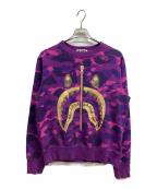 A BATHING APEアベイシングエイプ）の古着「CAMO SHARK CREWNECK」｜パープル