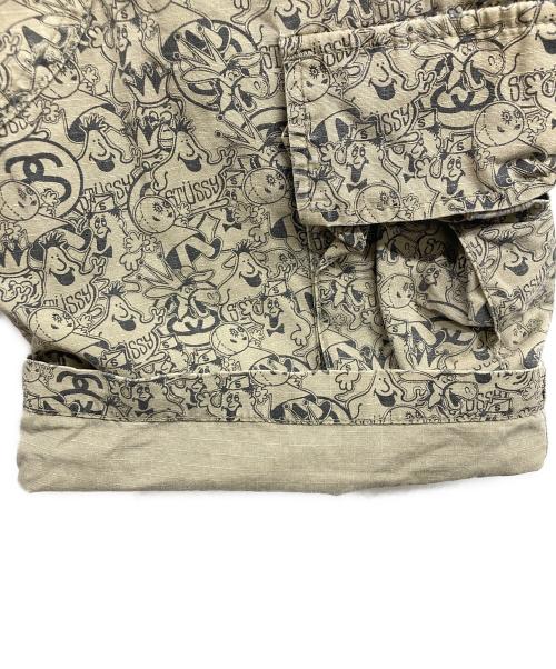 stussy（ステューシー）stussy (ステューシー) 総柄ハーフカーゴパンツ ベージュ サイズ:30の古着・服飾アイテム