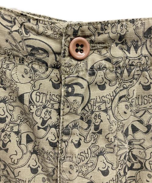 stussy（ステューシー）stussy (ステューシー) 総柄ハーフカーゴパンツ ベージュ サイズ:30の古着・服飾アイテム