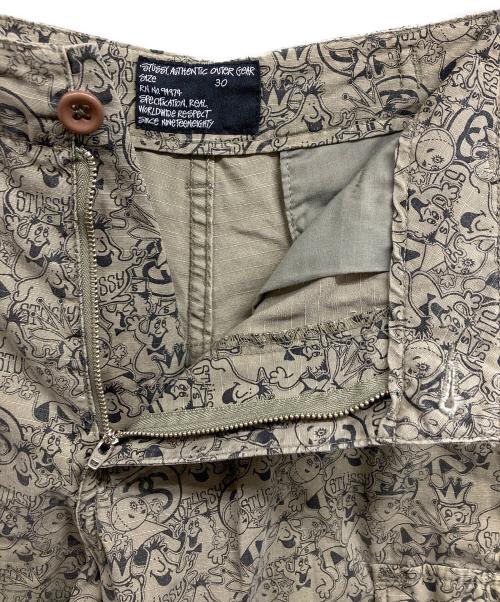 stussy（ステューシー）stussy (ステューシー) 総柄ハーフカーゴパンツ ベージュ サイズ:30の古着・服飾アイテム