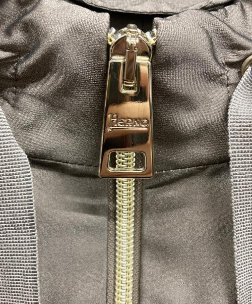 HERNO（ヘルノ）HERNO (ヘルノ) ニット切替ナイロンブルゾン ブラウン サイズ:44の古着・服飾アイテム