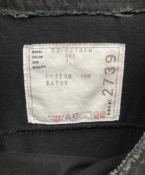 sacai（サカイ）sacai (サカイ) ショルダージップデザインTシャツ ブラック サイズ:3の古着・服飾アイテム