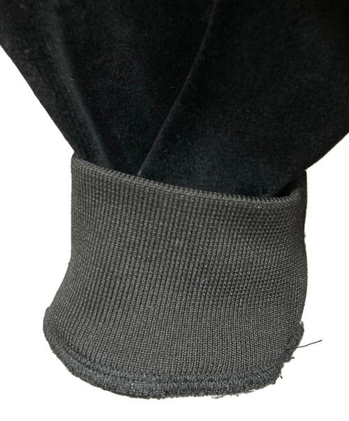 BlackEyePatch（ブラックアイパッチ）BlackEyePatch (ブラックアイパッチ) スクリプト ロゴ コラレッド ベロア プルオーバー ブラック サイズ:Lの古着・服飾アイテム