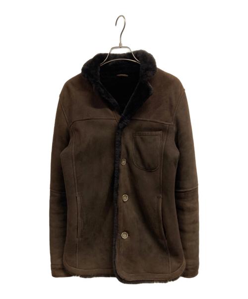 EMMETI（エンメティ）EMMETI (エンメティ) ムートンコート ブラウン サイズ:44の古着・服飾アイテム