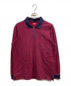 SUPREMEシュプリーム）の古着「フローラル ジャガード ハーフジップ 長袖ポロシャツ」｜レッド