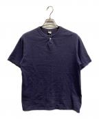 WAREHOUSEウエアハウス）の古着「1ボタンヘンリーネックTシャツ/WAREHOUSETシャツ」｜ネイビー
