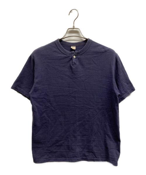 WAREHOUSE（ウエアハウス）WAREHOUSE (ウエアハウス) 1ボタンヘンリーネックTシャツ/WAREHOUSETシャツ ネイビー サイズ:Lの古着・服飾アイテム
