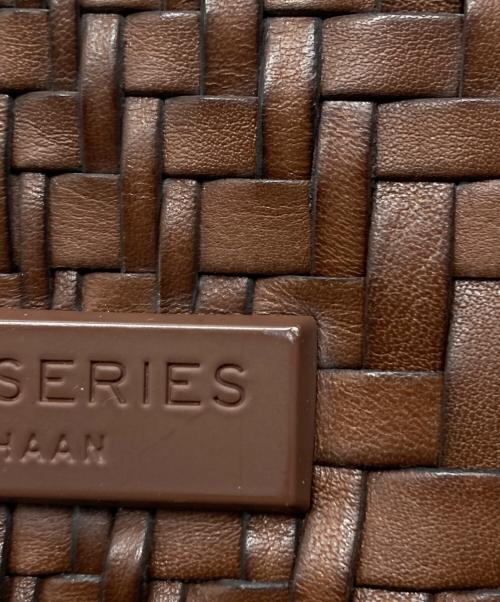 grandseries（グランドシリーズ）GRANDSERIES (グランドシリーズ) レザー編みハンドバッグ ブラウンの古着・服飾アイテム