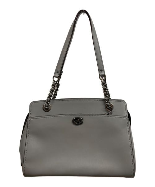 COACH（コーチ）COACH (コーチ) イーディーターン ロック レザーチェーントート バッグ グレーの古着・服飾アイテム