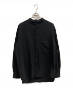 green label relaxingグリーンレーベルリラクシング）の古着「FREELITCH ボックス バンドカラー シャツ/green label relaxingシャツ」｜ブラック
