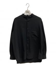 green label relaxing（グリーンレーベルリラクシング）の古着「FREELITCH ボックス バンドカラー シャツ/green label relaxingシャツ」｜ブラック