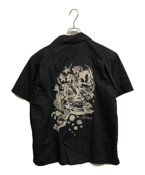 AVIREX（アヴィレックス）AVIREX (アヴィレックス) アロハシャツ/AVIREXシャツ ブラック サイズ:XLの古着・服飾アイテム