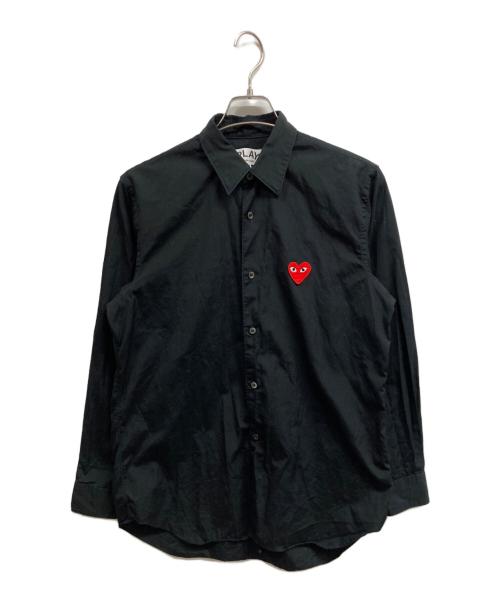 PLAY COMME des GARCONS（プレイコムデギャルソン）PLAY COMME des GARCONS (プレイコムデギャルソン) Shirt With Red Emblem ブラック サイズ:Mの古着・服飾アイテム