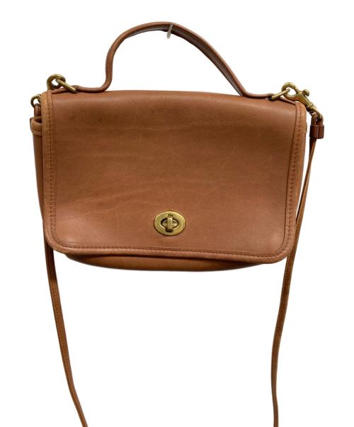 COACH（コーチ）COACH (コーチ) 2wayターンロックミニショルダーレザーバッグ ブラウンの古着・服飾アイテム