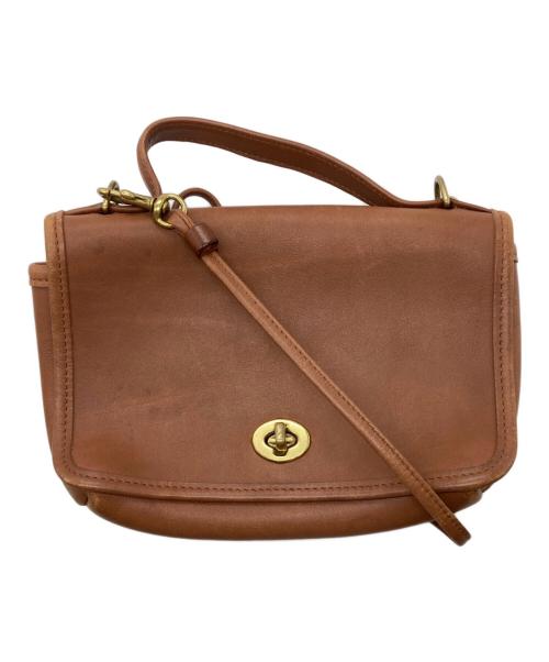 COACH（コーチ）COACH (コーチ) 2wayターンロックミニショルダーレザーバッグ ブラウンの古着・服飾アイテム