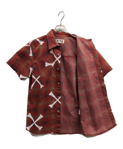 NINE RULAZ（ナインルーラーズ）NINE RULAZ (ナインルーラーズ) クロスボーン チェックシャツ レッド サイズ:Ｌの古着・服飾アイテム